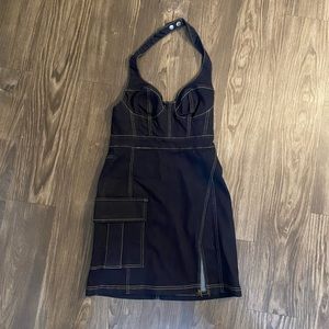 Urban Outfitters Denim Halter Mini Dress